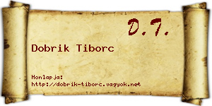 Dobrik Tiborc névjegykártya